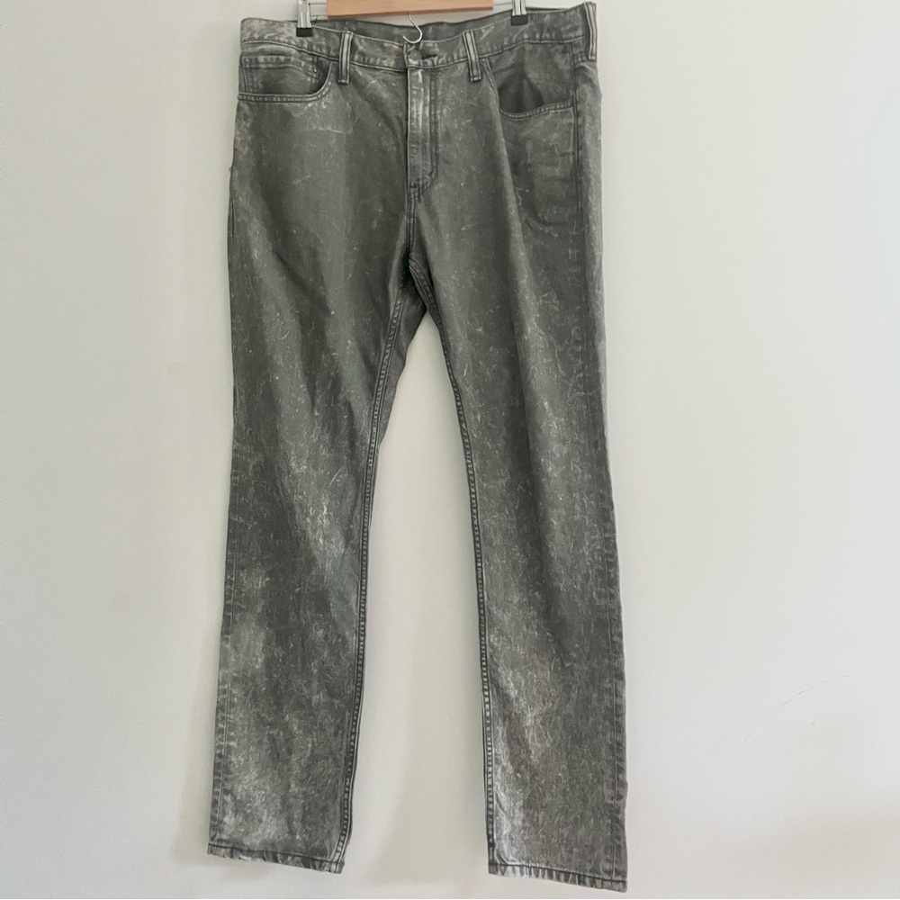 Levi’s 511 Black Patch Gray Distressed Faded Speckled Jeans 38/34 100% Cotton